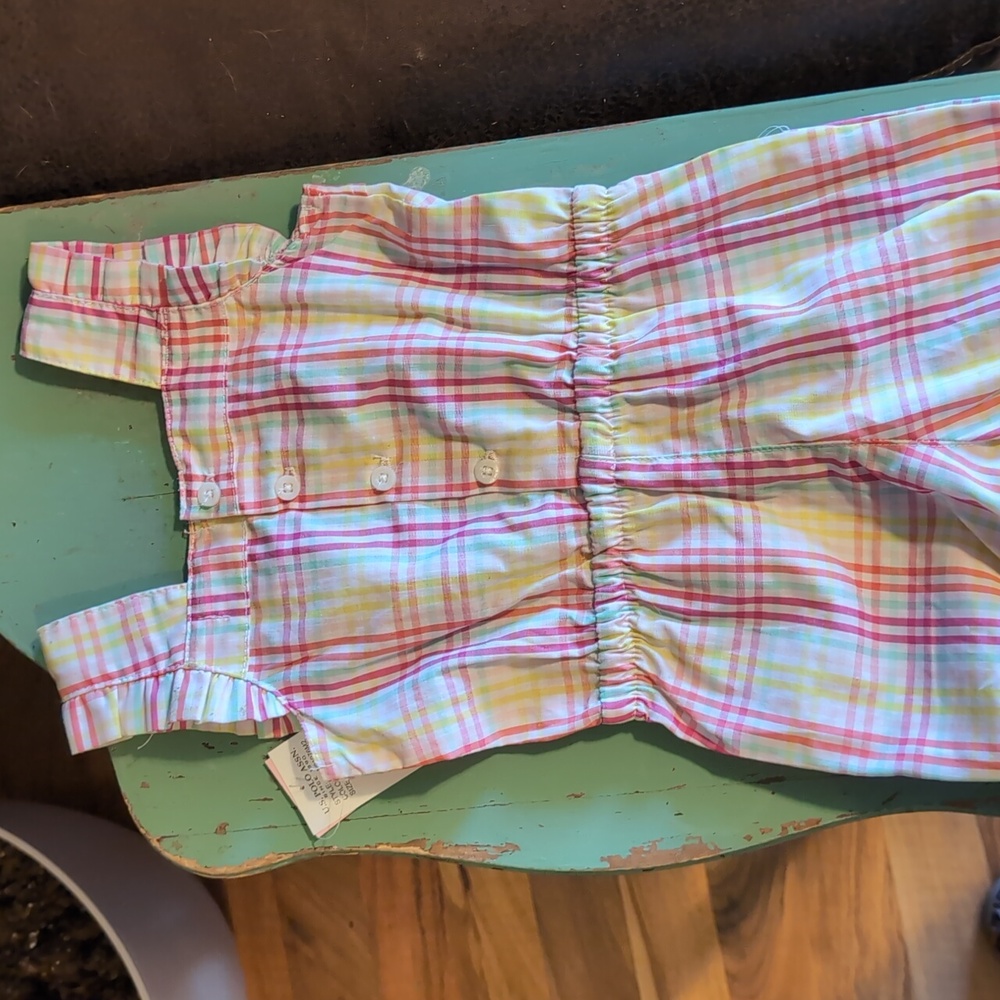 U.S. Polo Assn. Girls Colorful Plaid Romper - Picture 2 of 6